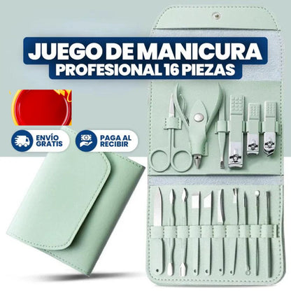 Juego Manicure & Pedicure Profesional 16 Piezas