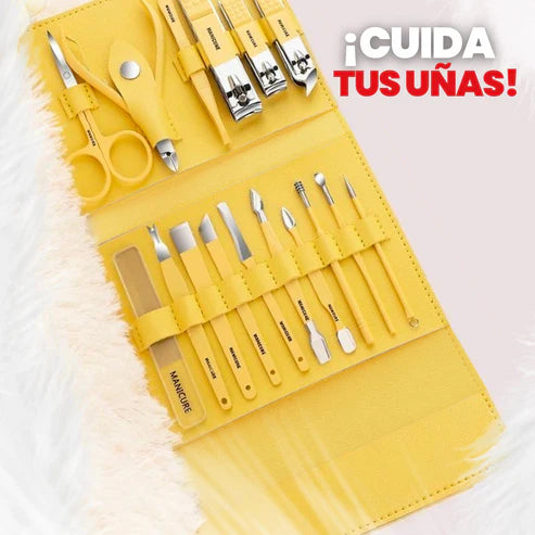 Juego Manicure & Pedicure Profesional 16 Piezas